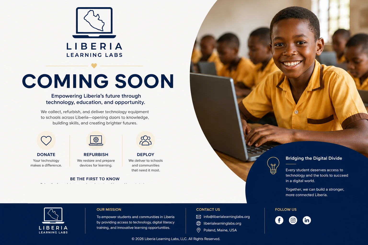Liberia Learning Labs coming soon page
